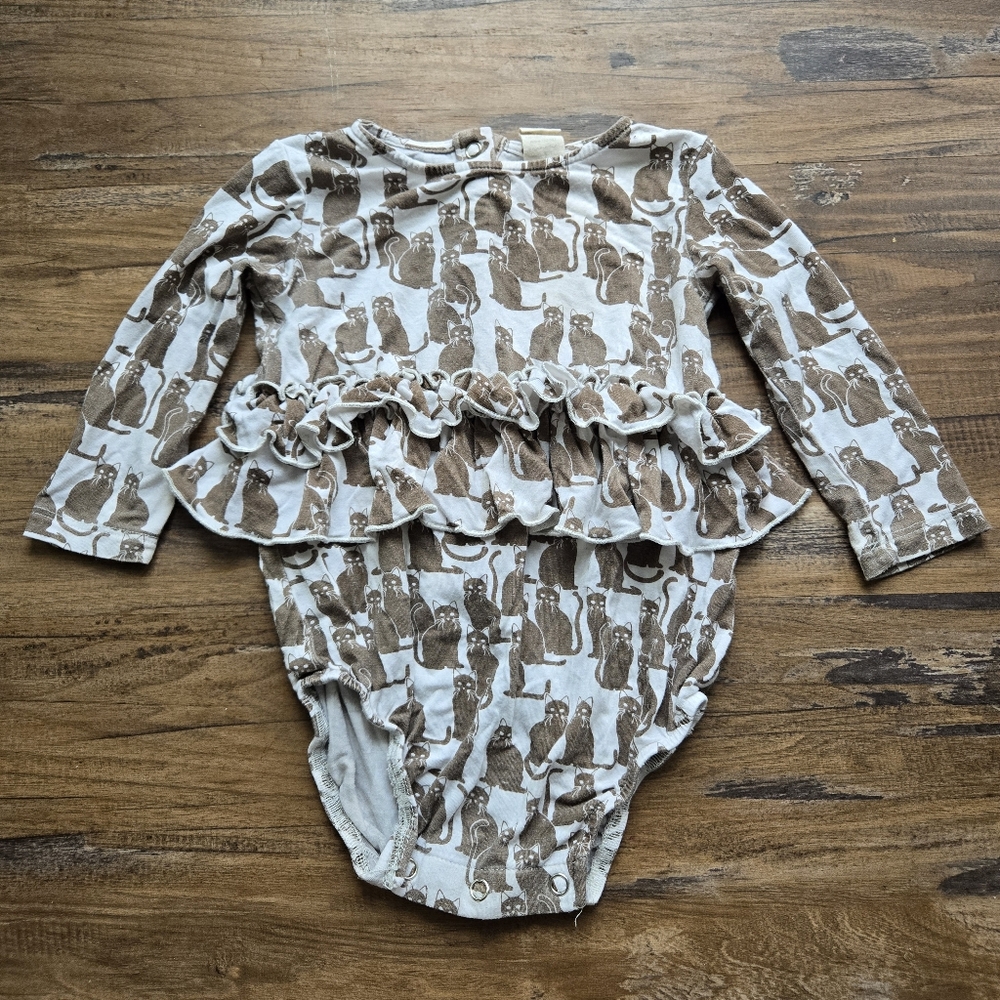 Kate Quinn Brown Cat Bubble Romper